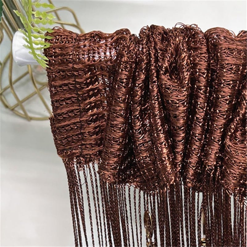 ave split 100cmX200cm Decorative Door String Curtain Beads Wall Panel Fringe Window Room Divider Blind for Wedding Coffee House Restaurant Parts Door Divider Beads Tassel Screen Decoration (black25) - Image 3